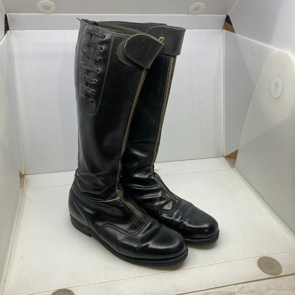 Vtg '70 police biker motorcycle military uniform mens boots sz 8.5 gay interest